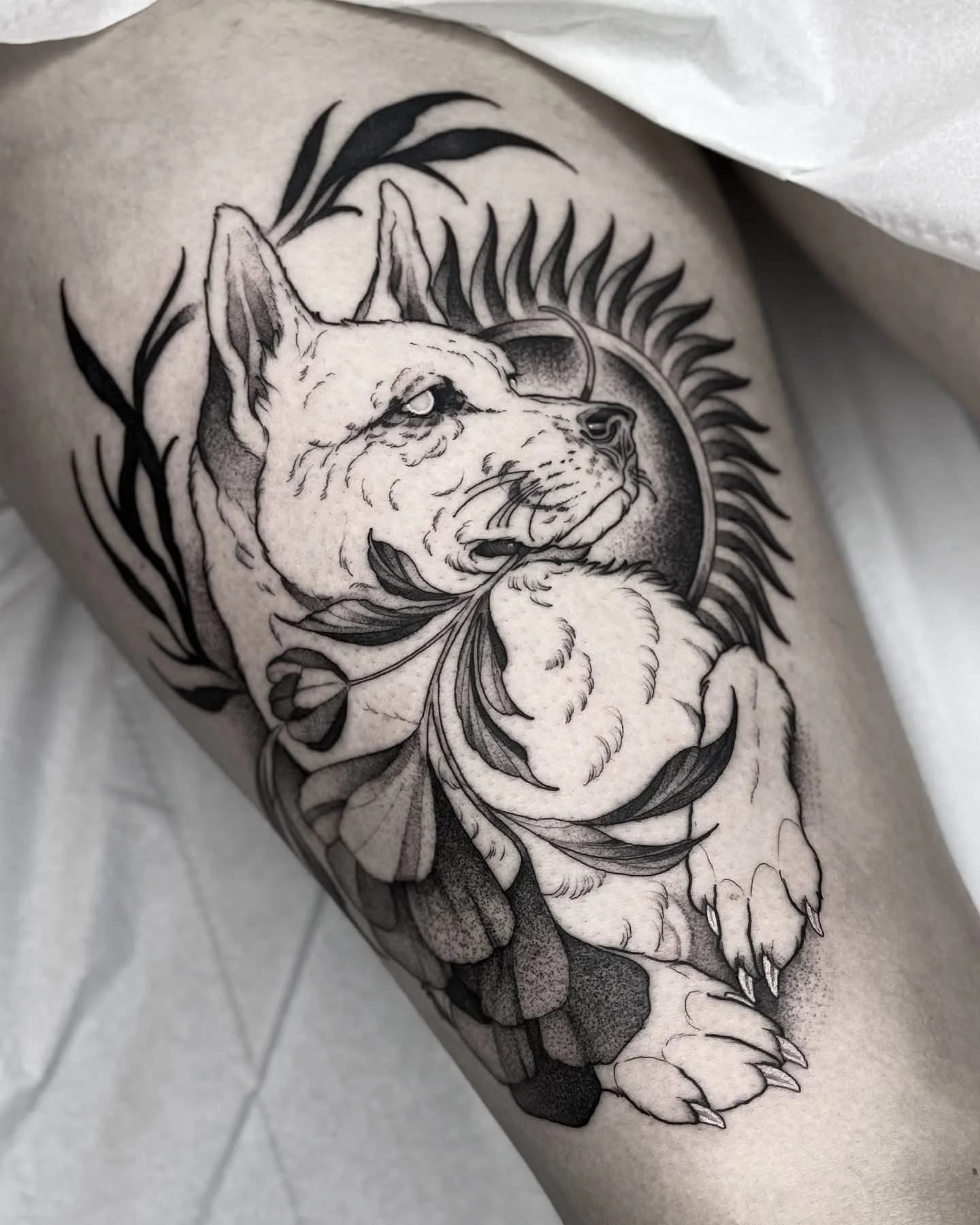 Tattoo Chien Fleur