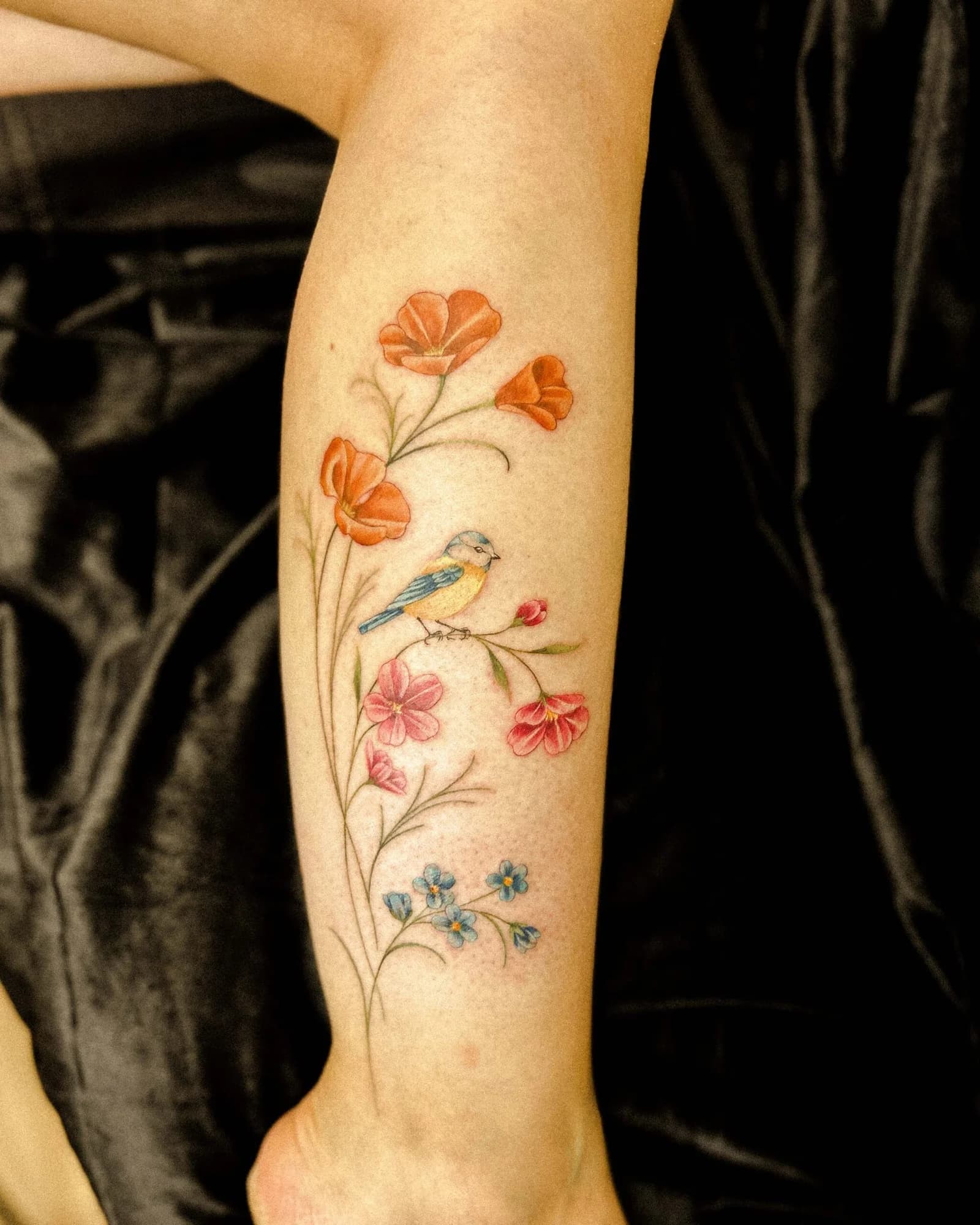 tattoo fleur couleur