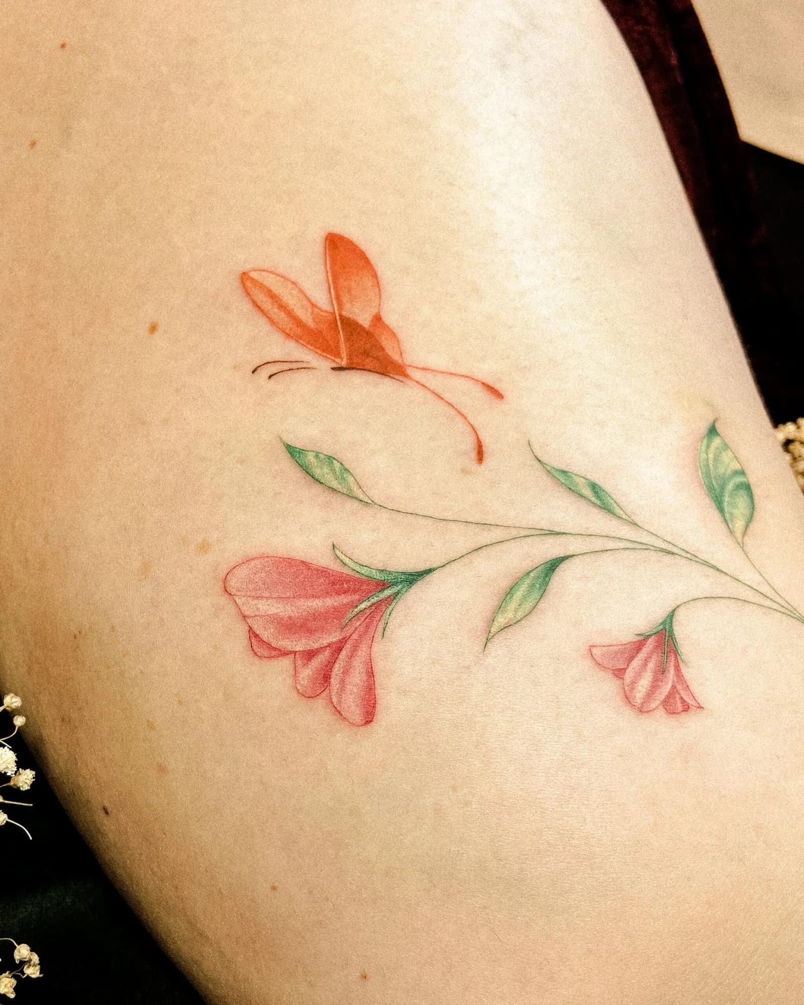 tattoo fleur couleur