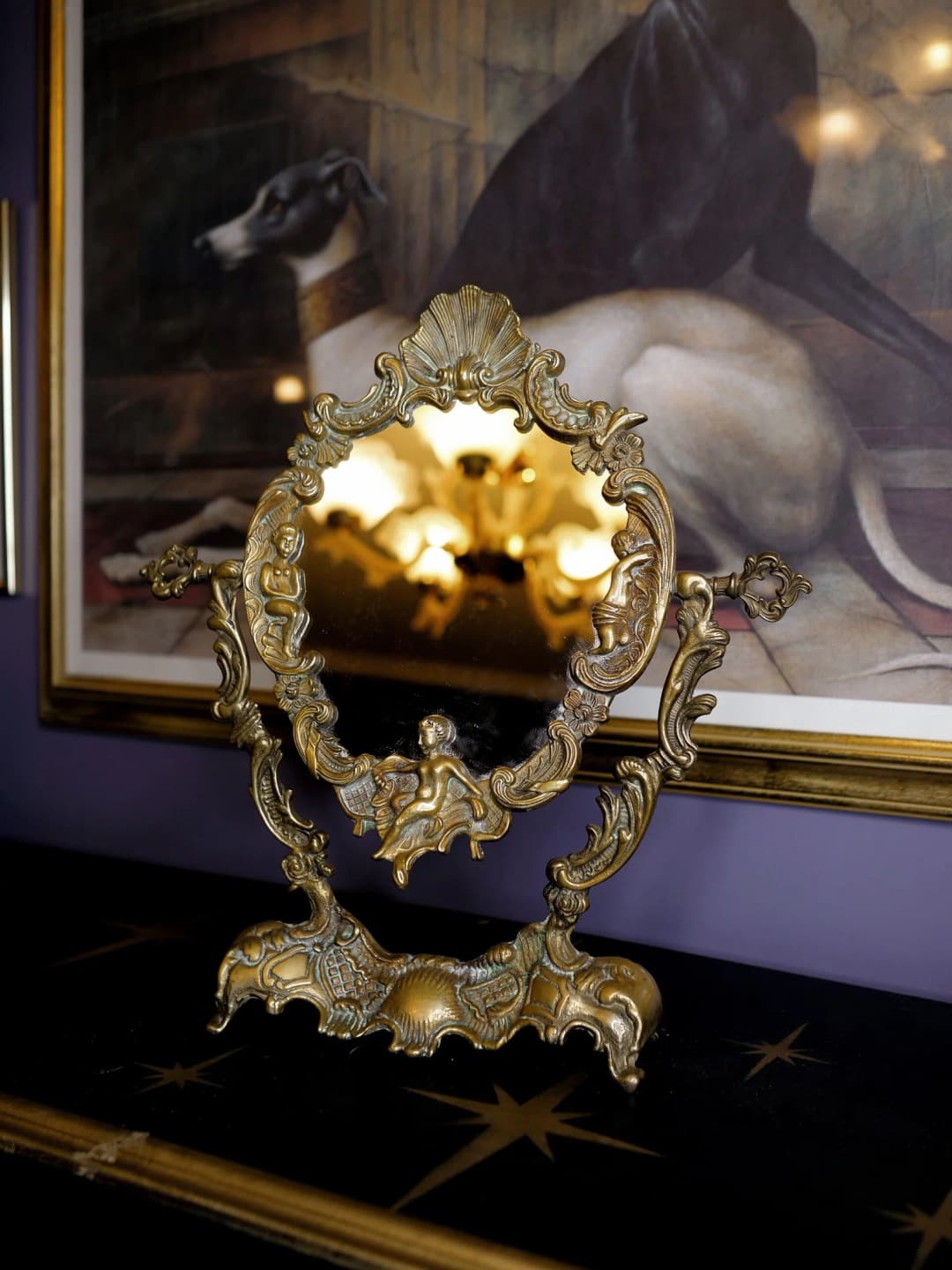 Miroir ancien style Rococo début XXᵉ siècle